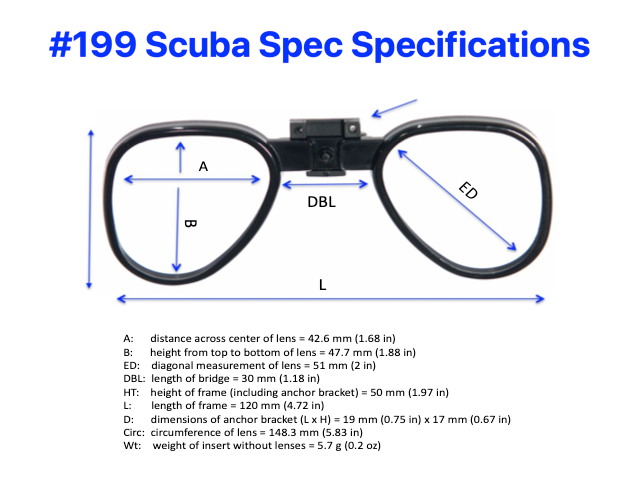 199EB Scuba Spec Insert avec technologie Dual Lock de 3M