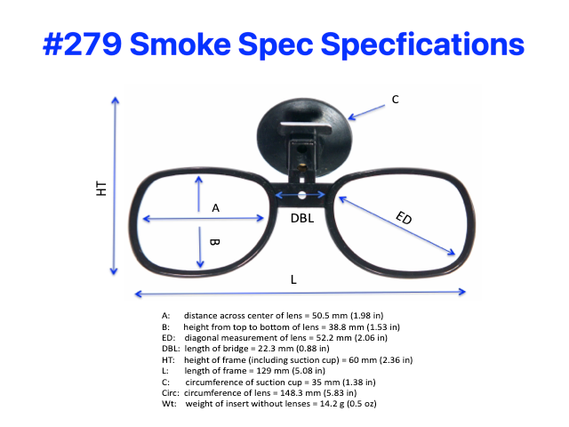 #279 Smoke Spec Spectacle Kit for Full Facepiece Respirator Masks